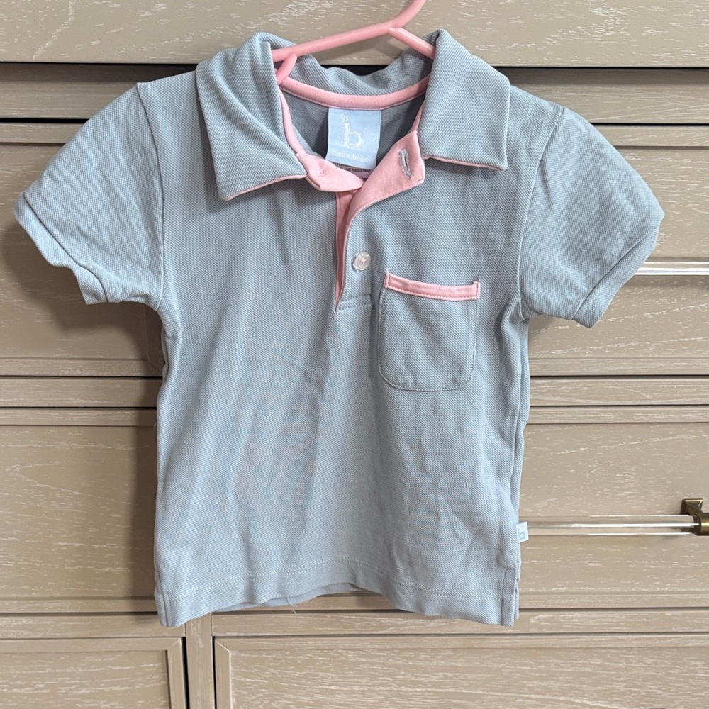 Bella Bliss Blue and Pink Kids Polo Shirt